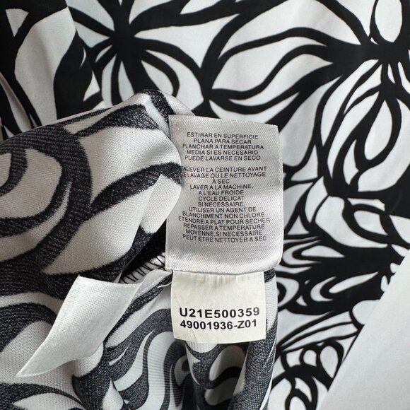 Jones New York Semi Sheer Black &‎ White Sleeveless Abstract Floral Dress XL - Picture 6 of 6